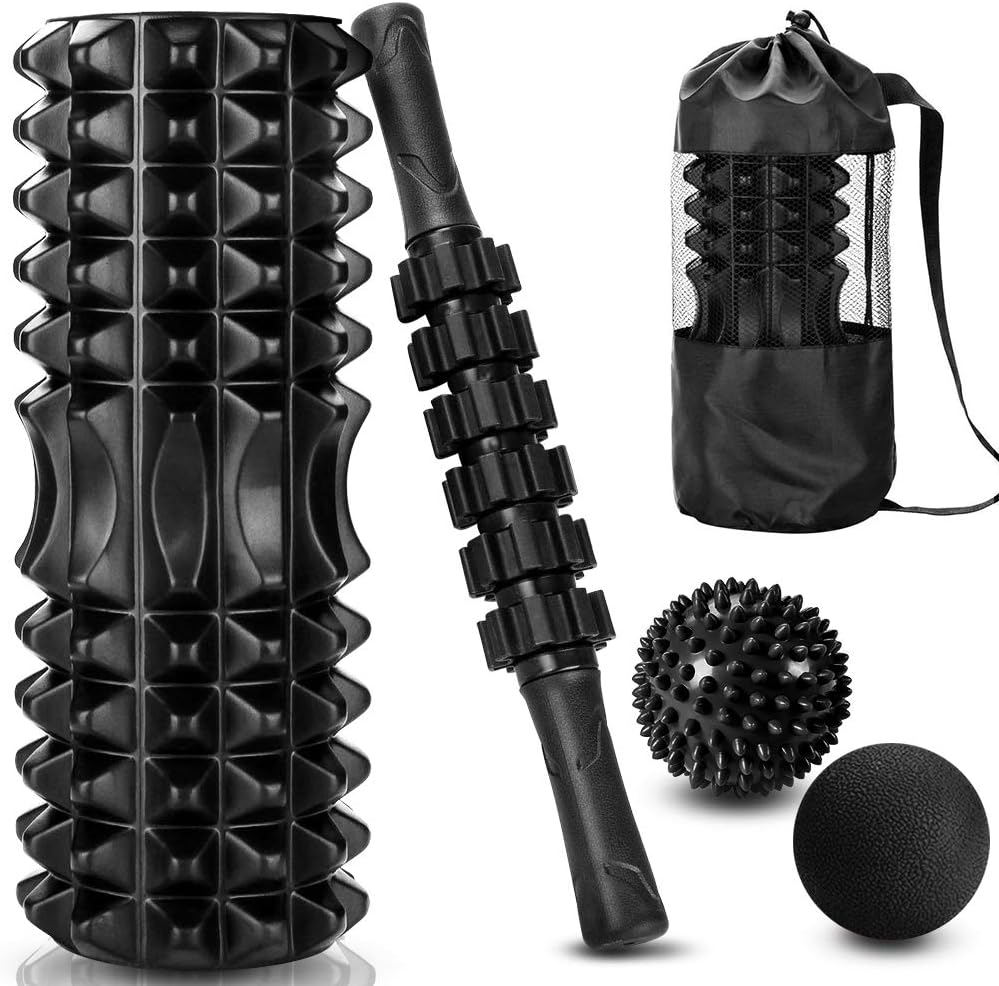 Foam Roller Trigger Point - 5-in-1-Set, Triggerpunkt-Schaumroller, Massagestab, Massageball für tiefe