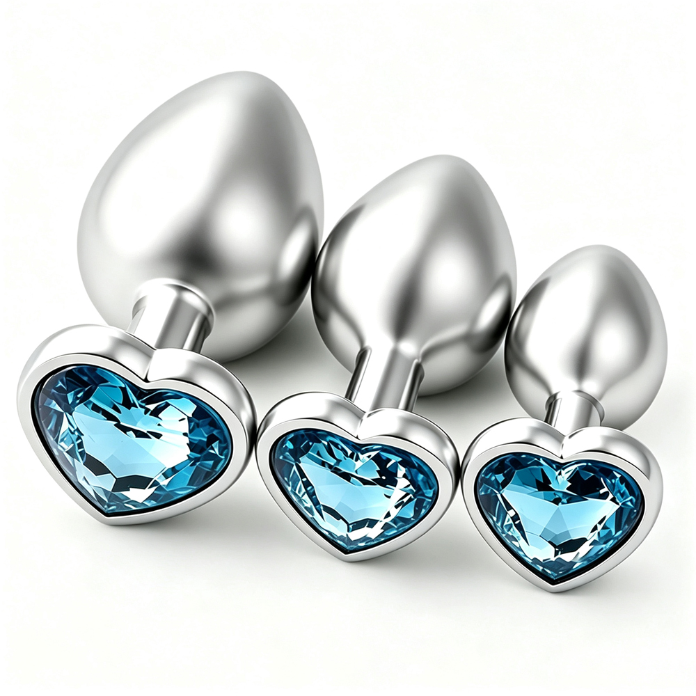 Health With Wellness - 3 Stück Metall-Analplug für Paare, Diamant-Butt-Plug,