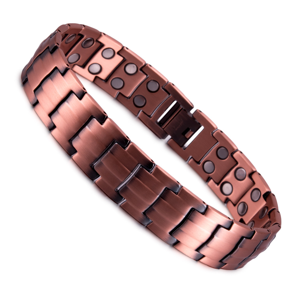 Health Wellness Bracelet - Premium-Magnettherapie-Armband aus rotem Kupfer für Herren