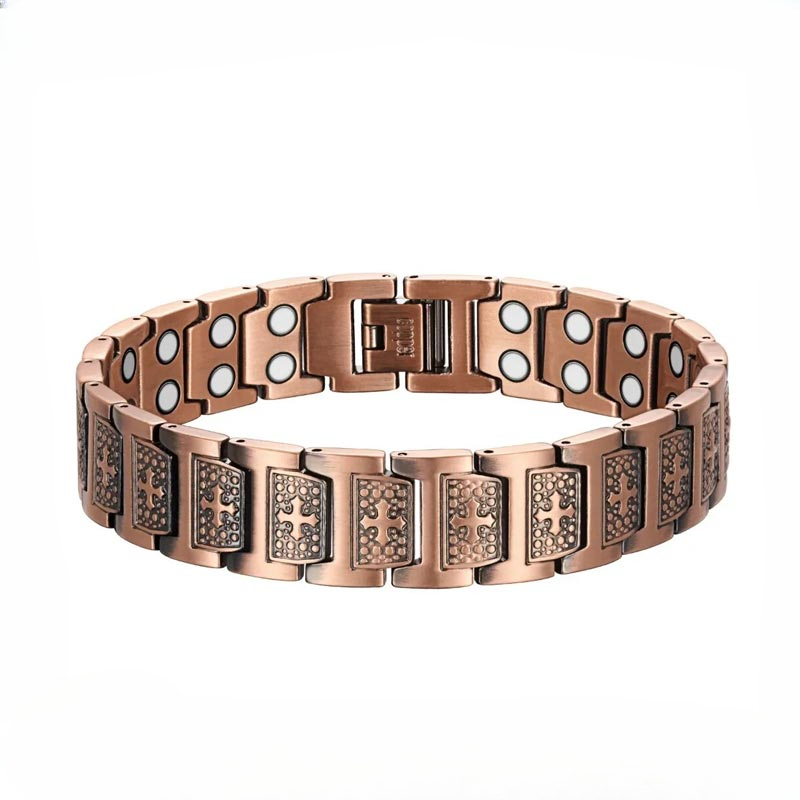 Health Wellness Bracelet - Wikinger Magnetarmband für Männer Edelstahl Kreuz-Manschette