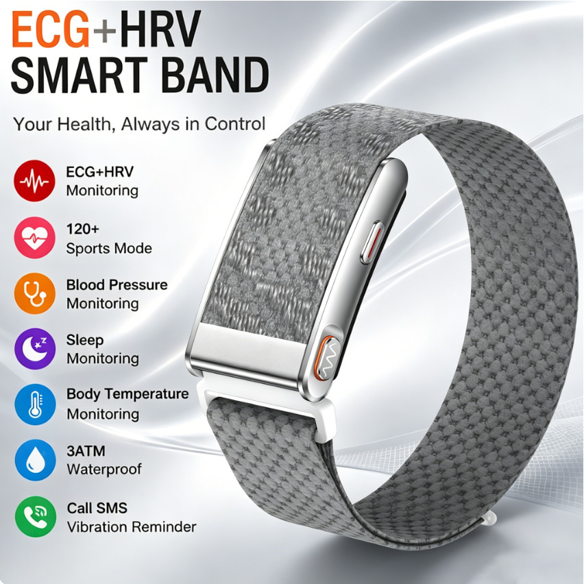 Health Wellness Bracelet - Intelligentes Gesundheitsarmband EKG HRV Blutdruck Schlafmonitor