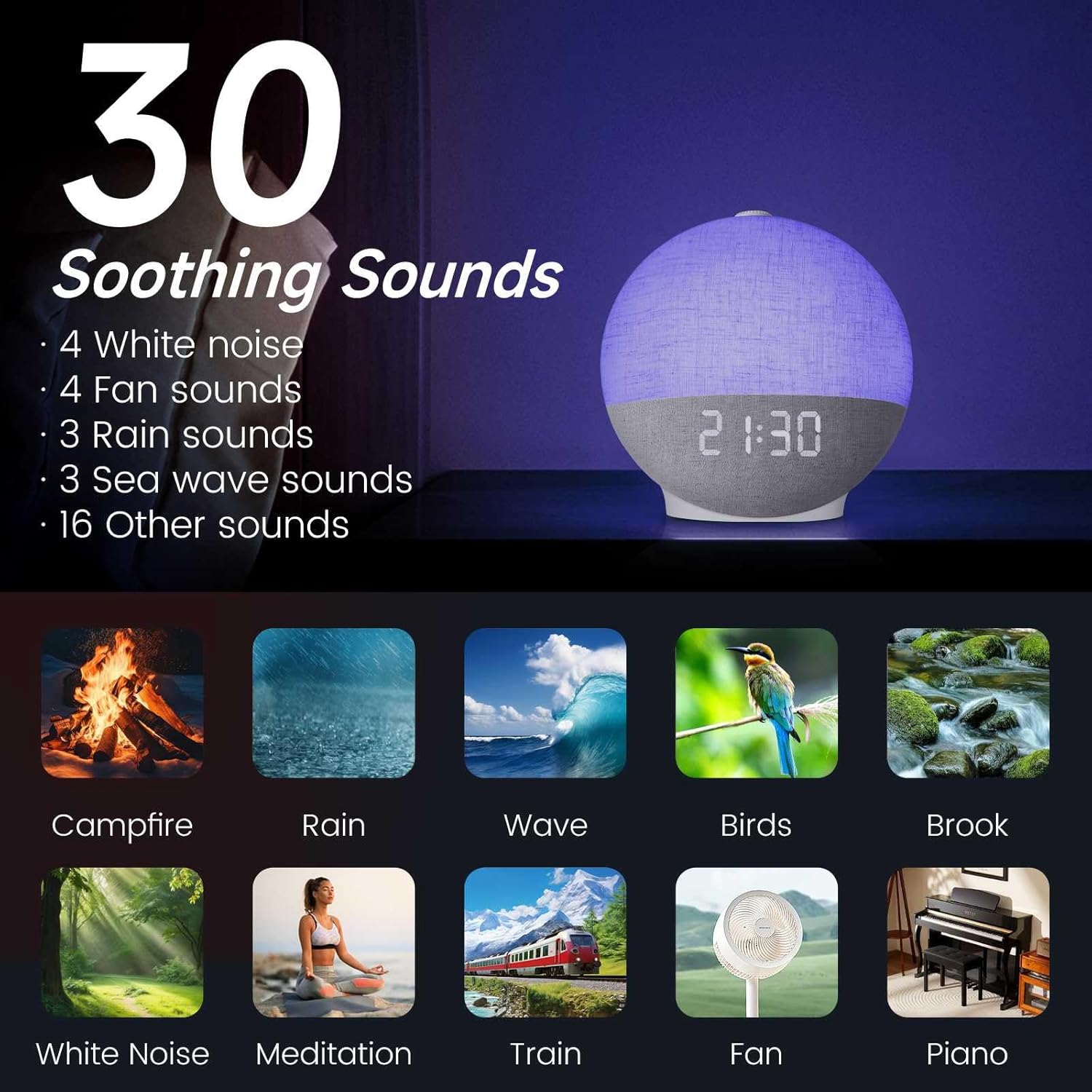 Sonnenaufgang-Wecker, weißes R – White Noise Machine Sleep Bewertung und Preis